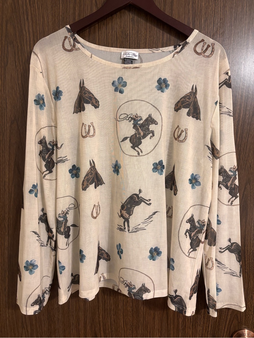 Tasha Polizzi Mesh Forget Me Not Flower & Horse Longlseeve